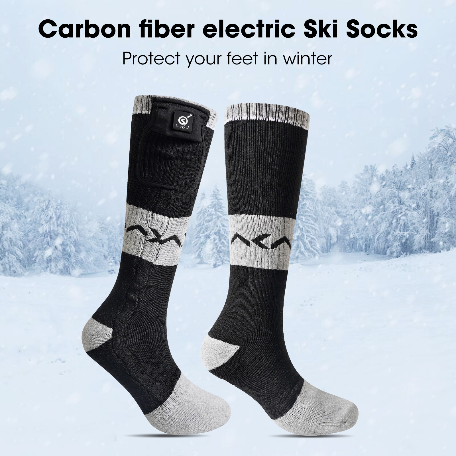 Sun Will 7.4V 2200mAh Electric Heated Scoks,Rechargeable Warm Compression Socks for Women Men S-XL