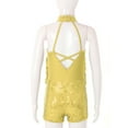 thumbnail image 4 of YEAHDOR Kids Girls Shiny Sequins Tassels Ballet Dance Leotard Crisscross Straps Back Jazz Latin Modern Dance Costume, 4 of 7