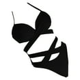 thumbnail image 2 of 1 Set Bathing Suit Solid Color Padded Cross Strap Eye-catching Swimwear Set for Spa, 2 of 7