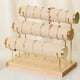 thumbnail image 3 of Expositor de pulseras de terciopelo vintage para guardar baratijas, brazaletes y organizadores para el hogar. Beige, 3 of 7