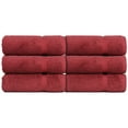 thumbnail image 4 of Luxury Hotel & Spa Collection, 100% Turkish Cotton 700 GSM Cloth, for Body wash, Makeup Remover & Facial Cleaning, face, Dobby Border Soft washcloths Towel Set 13" X 13", Cranberry, Set of 6, 4 of 5