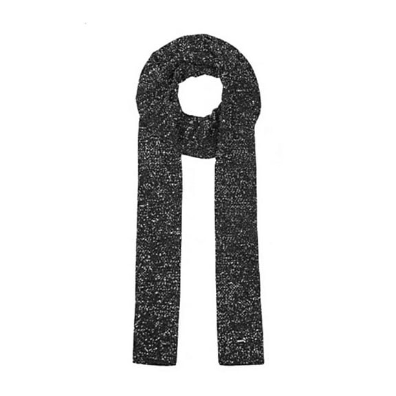 Yammee Fashion Sequined Scarf for Party Narrow Knitted Neck Scarf for Women Girl Outfit All Matching Casual Wear Long Scarf