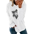 thumbnail image 5 of Posijego Hoodies for Women Christmas Sweatshirts Snowflake Print Long Sleeve Hooded Pullover Sweatshirt, 5 of 6