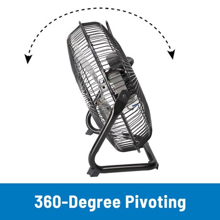 MAINSTAYS 9″ 3-SPEED HIGH VELOCITY METAL FAN WITH 360-DEGREE TILT AND WALL MOUNT