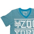 thumbnail image 4 of Zoo York Men's Turquoise Striped V-Neck "Practice Truth" T-Shirt (Large), 4 of 4