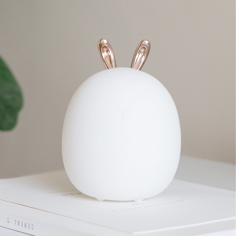 Cartoon cute deer night light USB charging rabbit pat silicone lamp children's baby feeding LED bedside atmosphere lamp