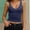 Navy, variant on Women's Plunge Tank Tops Deep V Neck Double Lined Going Out Camisoles Slim Fit Trendy Summer Gray S(S)