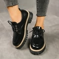 thumbnail image 2 of Womens Loafers Casual Round Toe Leather Lace up Platform Lug Sole Oxford Shoes Office Work Business Dressy Shoes Black Size 7.5, 2 of 6