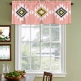 thumbnail image 3 of Pink Black Yellow Boho Curtain Valances for Windows, Kitchen Valance Window Treatments Panel 2 Pack, Simple Romantic Abstract Geometric Rod Pocket Short Curtains for Bathroom Bedroom 42 x 12 Inch, 3 of 8
