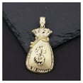 thumbnail image 3 of Diamond-Cut Money Bag Pendant Unisex Adult Solid 10K Yellow Gold, All Sizes - Goldum NYC, 3 of 4