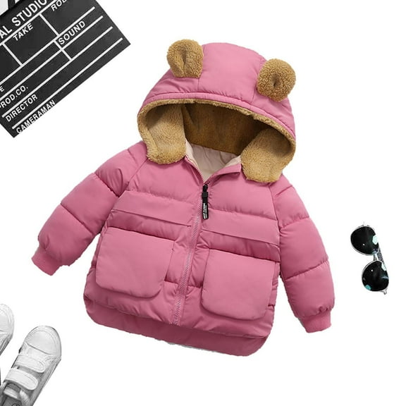 Juebong Baby Boys Girls Coats Clearance Autumn Winter Baby Girls Boys Down Cotton Thick Hooded Coat Warm Jacket