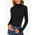 thumbnail image 4 of Women's Turtleneck Long Sleeve Shirts Casual Basic T Shirts Lightweight Base Layer Solid Slim Fit Tops, 4 of 6