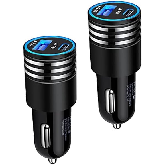 Fast Charging USB C Car Charger for iPhone 16e 16 15 14 13 12 Pro Max SE XR XS X Samsung Galaxy S25 S24 S23 S22 S21 Google Pixel 9/8a/8 Pro/7a/7 Pro/6a/6/5/4a/4/3,2Pack 30W PD 2.4A Type C Car Adapter