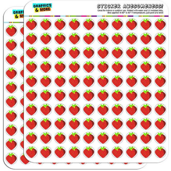 Strawberry 200 1/2" (0.5") Planner Calendar Scrapbooking Crafting Stickers