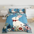thumbnail image 2 of Homewish Retro Rabbit Twin Comforter Set 2pcs, Rustic Floral Bedding Sets, 2 of 8