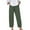 Army Green, variant on Plus Size Pants Solid Color Elastic Waist Straight Leg Linen Ankle Pants With Pocket Casual Pants Women Summer Dark Blue XXXXL