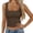 R15-Coffee, variant on Womens Tank Tops Summer Cropped Basic Seamless Ribbed Sleeveless Square Neck Tank Top Fashion Casual Solid Color Yoga Gym Shirts Fashion Clothing