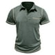 thumbnail image 3 of Camiseta de manga corta de primavera para hombre: color liso, costuras a rayas, bolsillo, ropa informal para el día a día, corte regular, tallas S-XXXL., 3 of 8