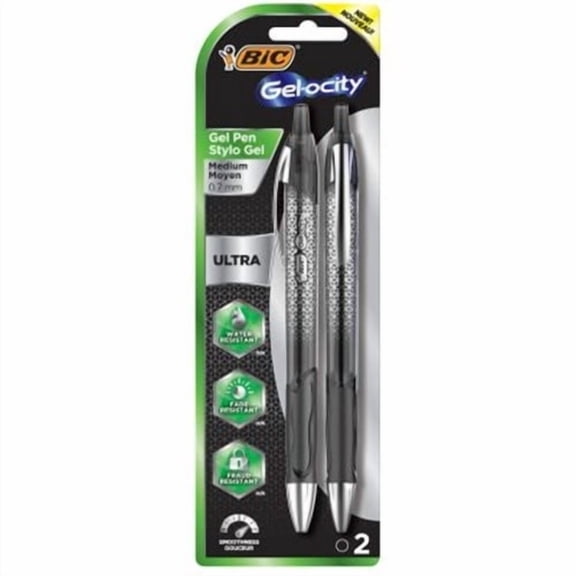 2pk Gel-ocity Gel Pen Black - BIC