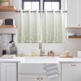 thumbnail image 2 of Sage Green Kitchen Curtains Short 45 Inch Length, Floral Stripe Gradient Simple Branch Texture Grommet Top Bedroom Living Room Curtains, Light Filtering Cafe Curtain Drapes 2 Panels Set 84''x45'', 2 of 9
