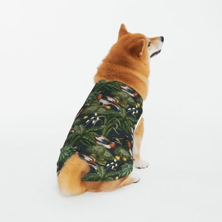 Honeii Mallard Ducks And Water Pattern 100% Cotton Dog Clothes Dog Costumes Doggie Shirts Puppy Shirt Pet Vest Tank Top Cat Tee-3X-Large
