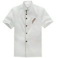 thumbnail image 2 of Executive Chef Coat with Contrast Piping please be reminded and Buttons White XXL, 2 of 7