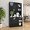 Black, variant on White Kitchen Pantry Cabinet, 71" Hutch Cabinet with Countertop & Power Outlet & Adjustable Shelves, High Gloss Wood Buffet Cabinet with Microwave Stand for Living Room, Dinning Room