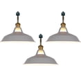 thumbnail image 1 of FSLiving H-Type Track Lighting E26 Base Industrial Adjustable Angle Lamp Grey Metal Shade with Gold Bronze Socket Track Light Fixture for Slope Ceiling Gimbal,Bulb and Track Not Included - 3 Lights, 1 of 6