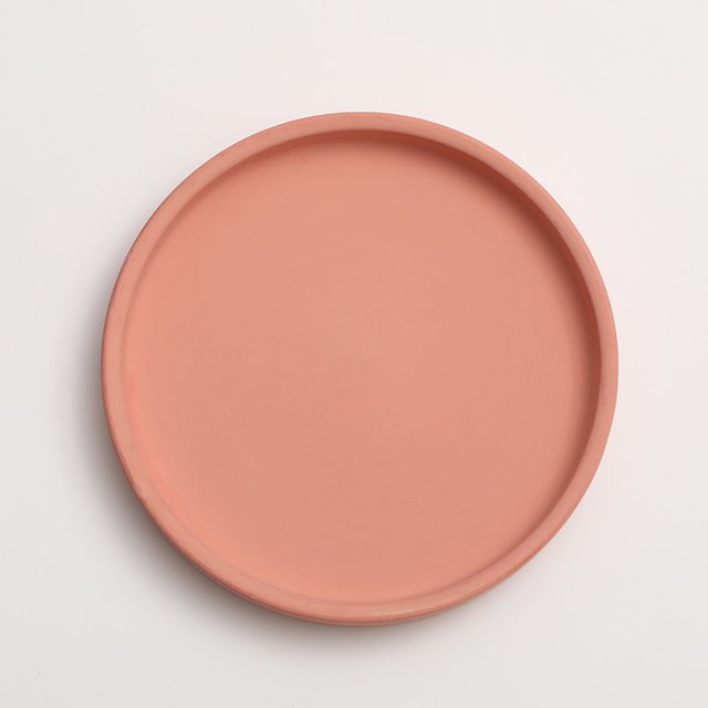 Ceramic round flower pot water tray decoration Morandi pigment burning base thickened cushion water storage tray