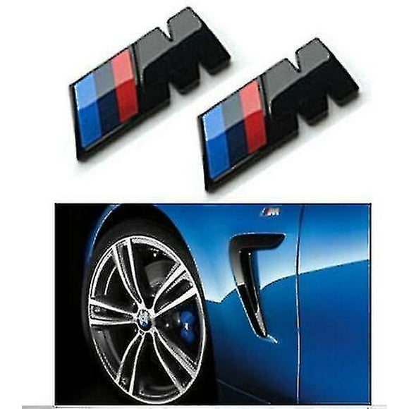 Bmw M Sport 45x15mm Emblem Gloss Black Fender Badge Sticker Side Wing Pair All Bmw Models