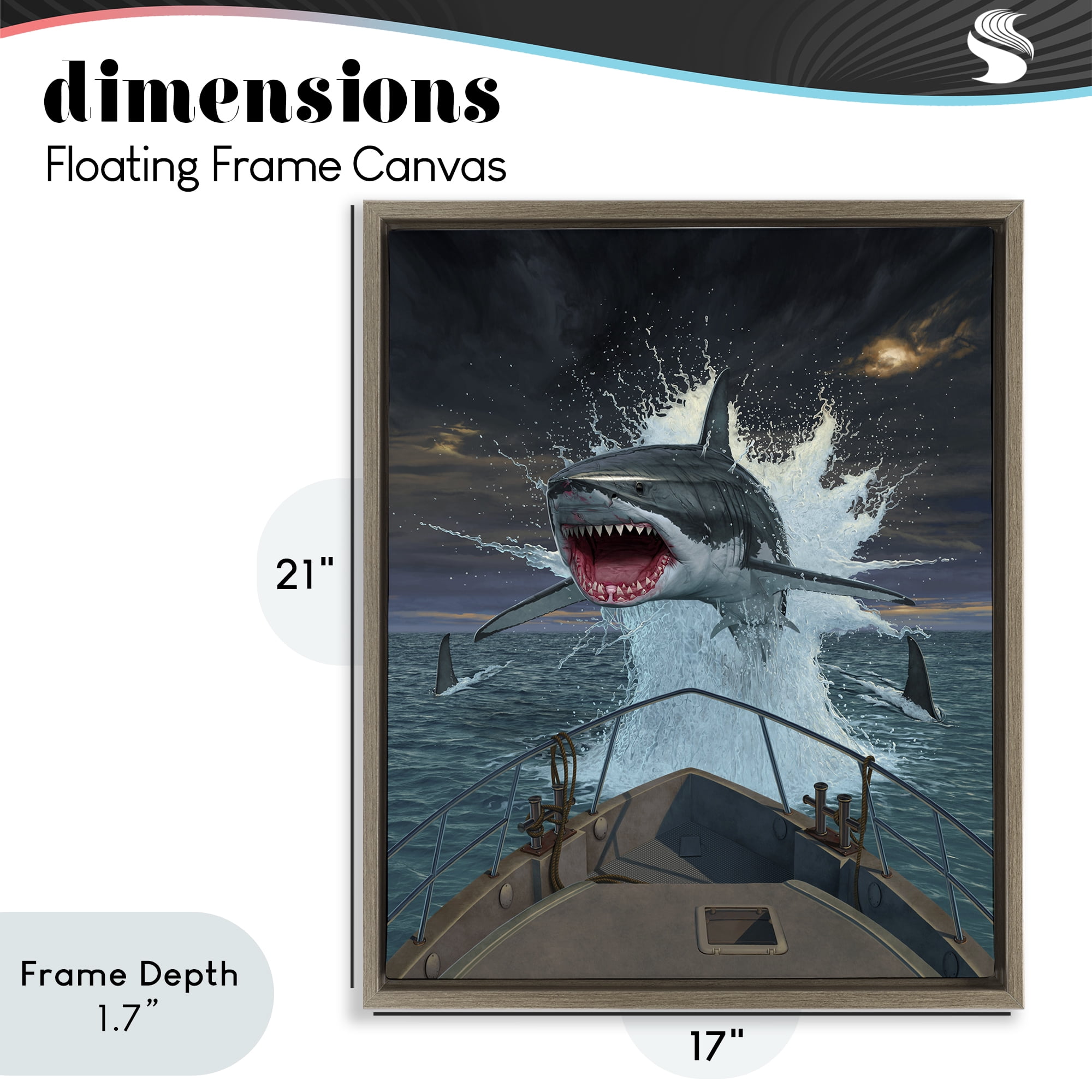 Stupell Industries Fish Out Of Water Brown Framed Floater Canvas Wall Art, design by Vincent Hie
