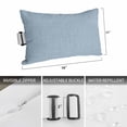 thumbnail image 3 of Outdoor Lumbar Pillows with Strap & Insert Sky Blue Linen Recliner Head Pillow Pack of 2 Farmhouse Pure Color Waterproof Headrest Patio Lounge Chair Pillows for Beach Office 11x16 Inch, 3 of 9