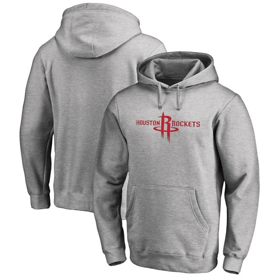 Men's Heather Gray Houston Rockets Primary Logo Pullover Hoodie