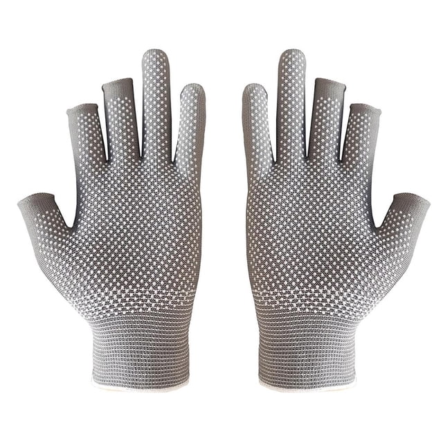 Pesca Guantes de pesca con corte de 3 dedos Guantes de pesca con protección solar antideslizantes (gris) FLhrweasw Nuevo