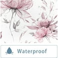 thumbnail image 4 of Pink Grey Watercolor Floral Shower Curtain, Flower Leaves Aesthetic Art Bathroom Decor, Waterproof Polyester Cloth Fabric with 12 Hooks,72x72 in, 4 of 7