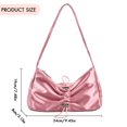 thumbnail image 3 of Bolsa De Hombro Bolso De Hombro Con Cordón Para Mujer, Bolso Informal Plisado, Bolso Brillante (Rosa) Tmvgtek Para Estrenar, 3 of 3