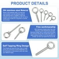 thumbnail image 3 of Uxcell 2Pcs M8x30mm Eye Hooks 2.5x1.3x1.3" 304 Stainless Steel Eye Bolts, 3 of 7