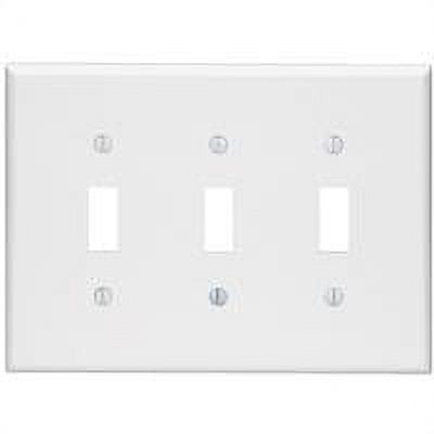 Leviton 80511-W 3-Gang Toggle Device Switch Wallplate, Midway Size, White - image 3 of 3