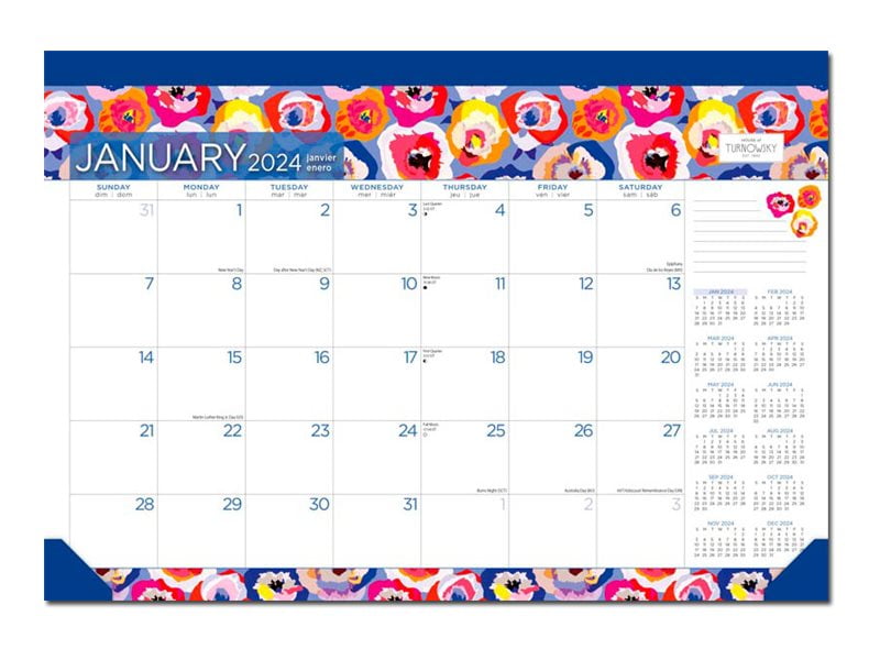 House of Turnowsky 2024 14 x 10 Inch 18 Months Monthly Desk Pad