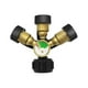 thumbnail image 1 of 3 Way Propane Splitter with Gauge and Shut-Off Valve, 3 Y Propane Gas Splitter, Propane LP Tank Tee Gauge Adapter, 1 of 5