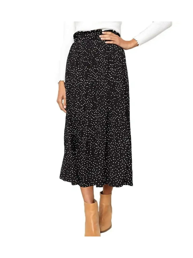 Fantaslook High Waist Midi Pleated Skirt for Women with