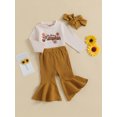 thumbnail image 4 of Baby Girl Halloween Outfit 6M 12M 18M 24M 3Y 4Y Pumpkin Printed Long Sleeve Sweatshirt Tops Flare Pants Set Cute Toddler Clothes, 4 of 9