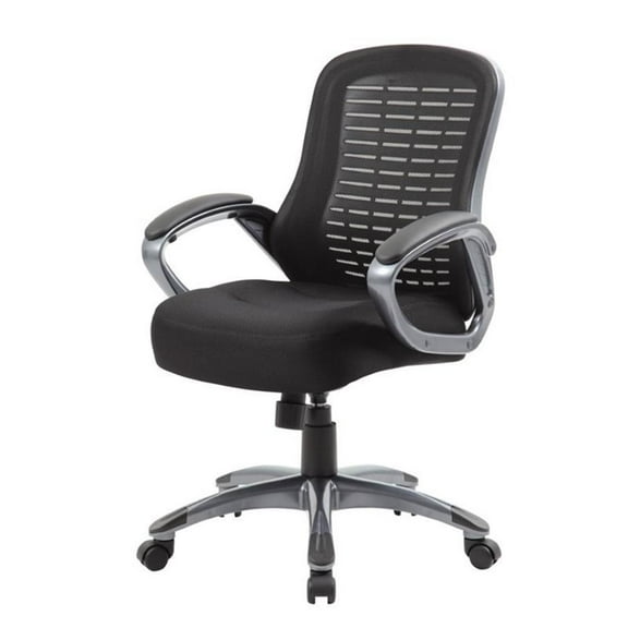 Scranton & Co Ribbed High Back Mesh Chair in Black