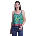 thumbnail image 4 of Moomaya Haut Court à Bretelles Spaghetti Imprimé pour Femmes Cami Tops d'Été, 4 of 5