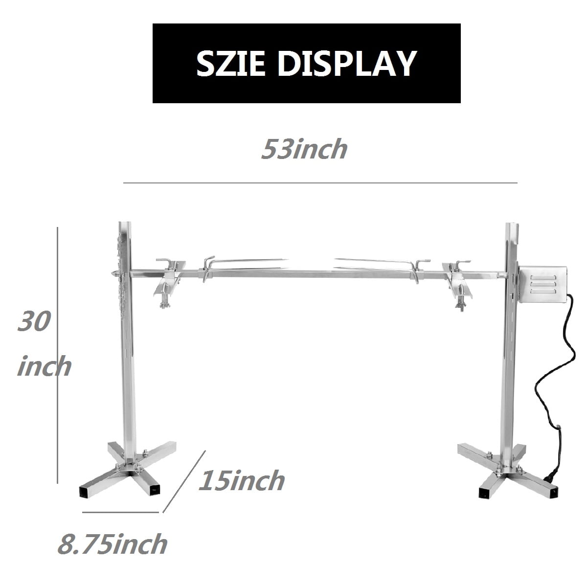 Large Grill Rotisserie Spit Roaster Rod Charcoal BBQ Pig Chicken 15W Motor Kit Large Grill Rotisserie Spit Roaster Rod Charcoal BBQ Pig Chicken 15W Motor Kit