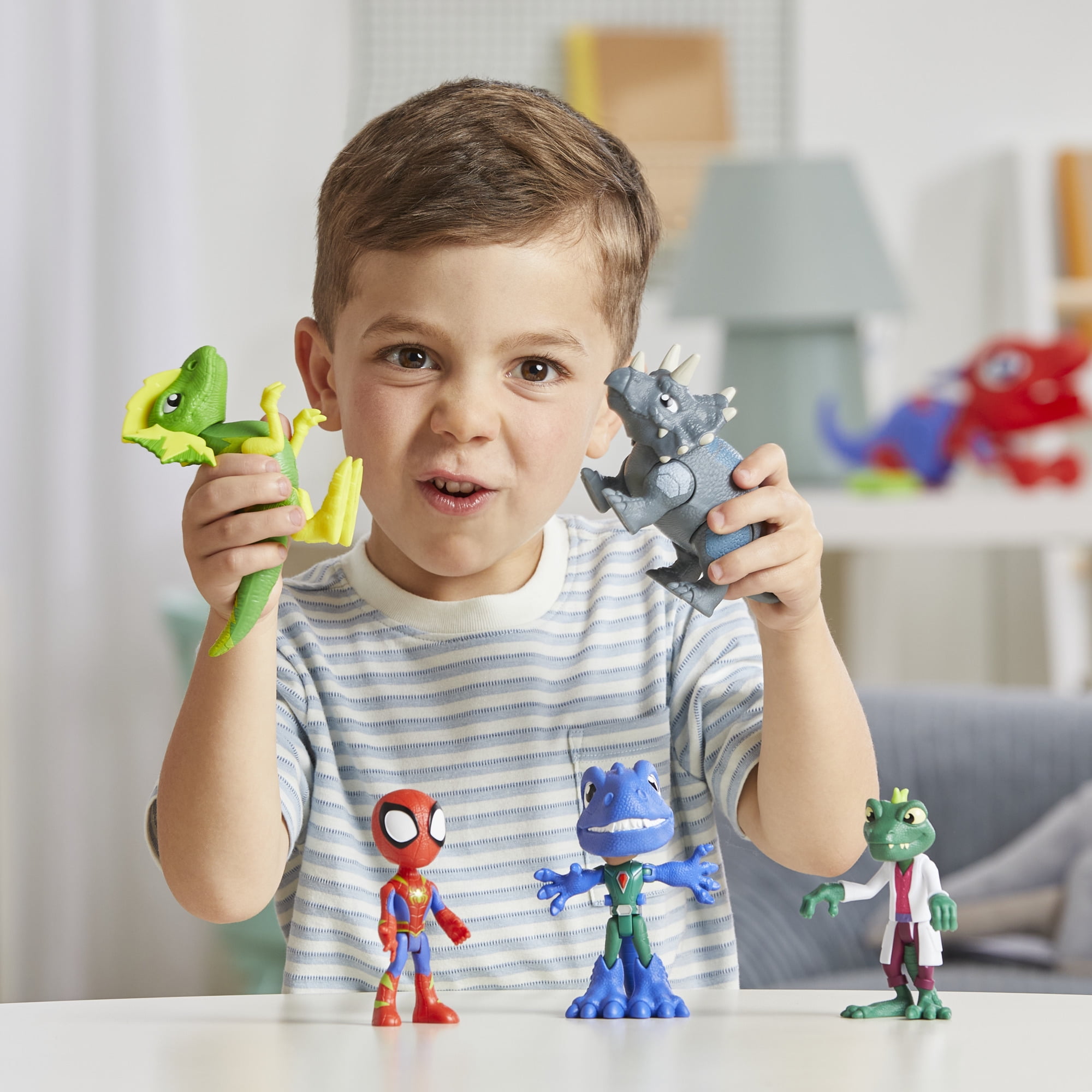Marvel Spidey and His Amazing Friends Dino-Webs Adventure Pack, 4” (10 cm) Toys, 3+