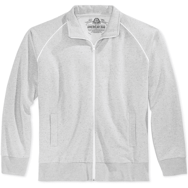 Sudadera con capucha de forro polar moteado American Rag para hombre gris pequeño
