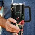 thumbnail image 7 of Mushroom Tumbler with Lid and Straw, Stainless Steel Mushroom 40oz Tumbler with Handle, Black Mushroom Travel Coffee Mug Mushroom Gifts Cups for Women and Men, 7 of 7