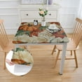 thumbnail image 2 of BANET  Deluxe Elastic Edged Flannel Backed Vinyl Fitted Table Cover - Pumpkin All Over Pattern  - Fits Square Tables white, 2 of 7