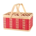 thumbnail image 1 of Cesta de comestibles, cesta de picnic con asa, cesta portátil para envolver regalos, cesta tejida a mano, cesta de flores para frutas, pasteles y C, 1 of 8